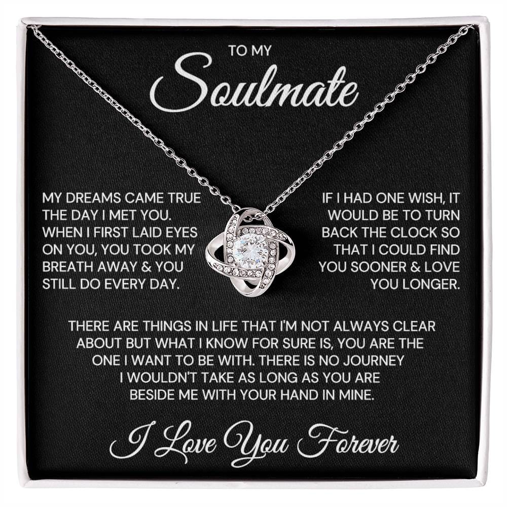 Gift for Soulmate "My Dreams Came True" Love Knot Necklace