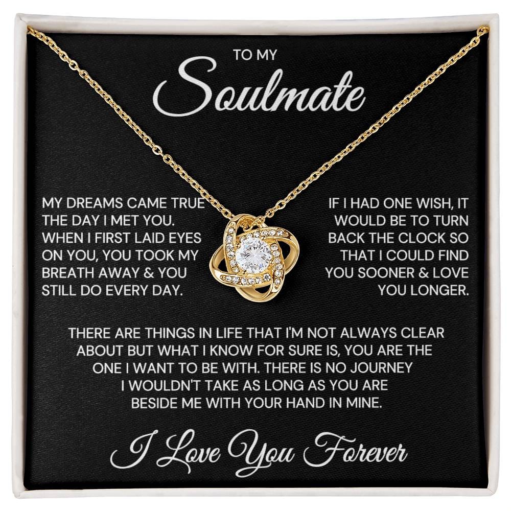 Gift for Soulmate "My Dreams Came True" Love Knot Necklace