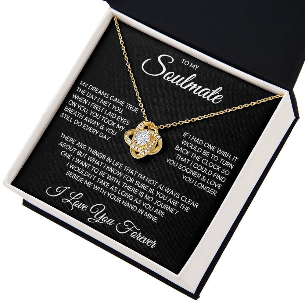 Gift for Soulmate "My Dreams Came True" Love Knot Necklace