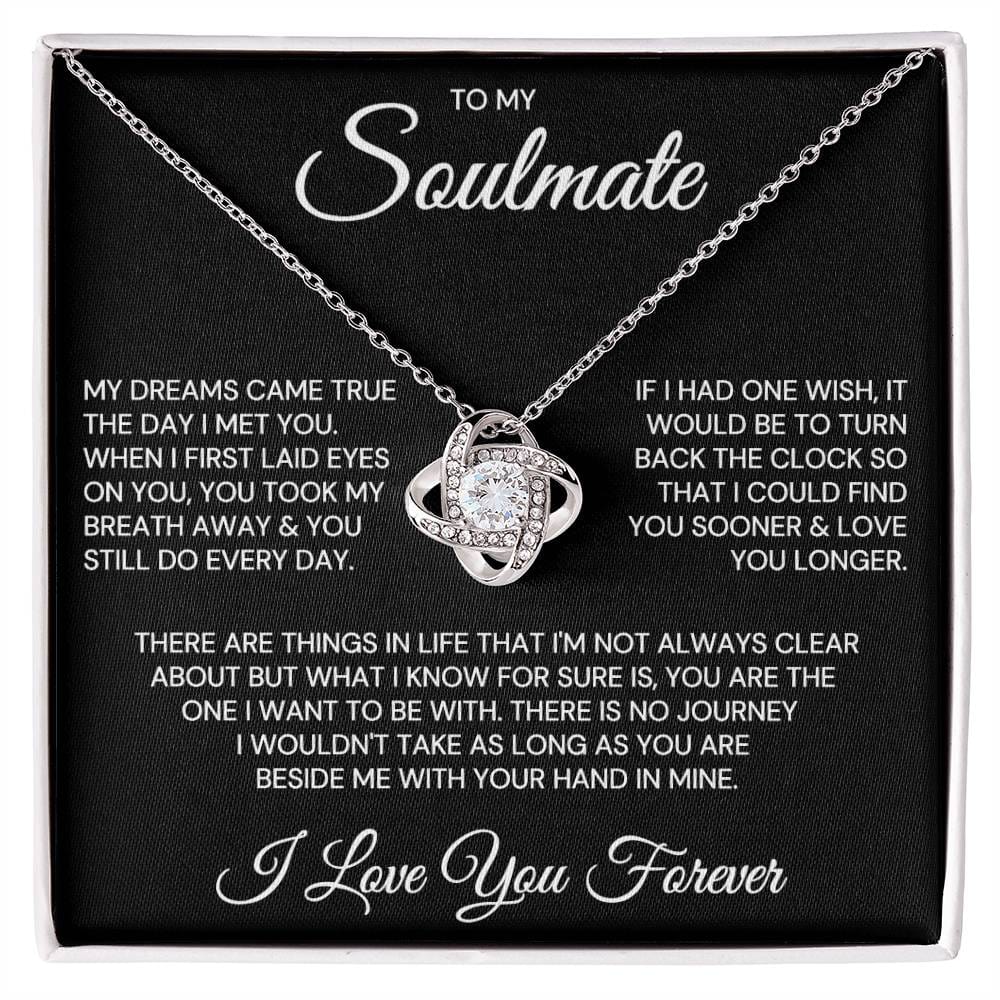 Gift for Soulmate "My Dreams Came True" Love Knot Necklace