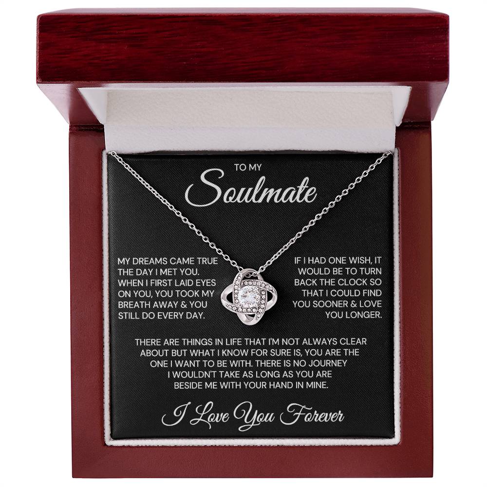 Gift for Soulmate "My Dreams Came True" Love Knot Necklace