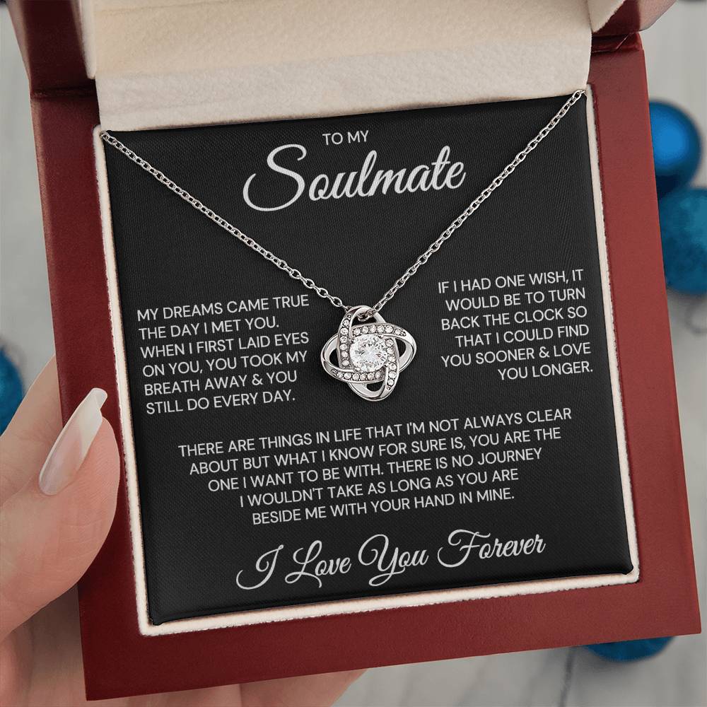 Gift for Soulmate "My Dreams Came True" Love Knot Necklace